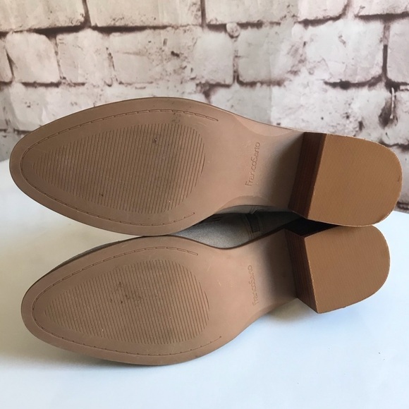 FRANCO SARTO RORY Tan Suede laser cut ankle boots Size 7 booties - Picture 6 of 15